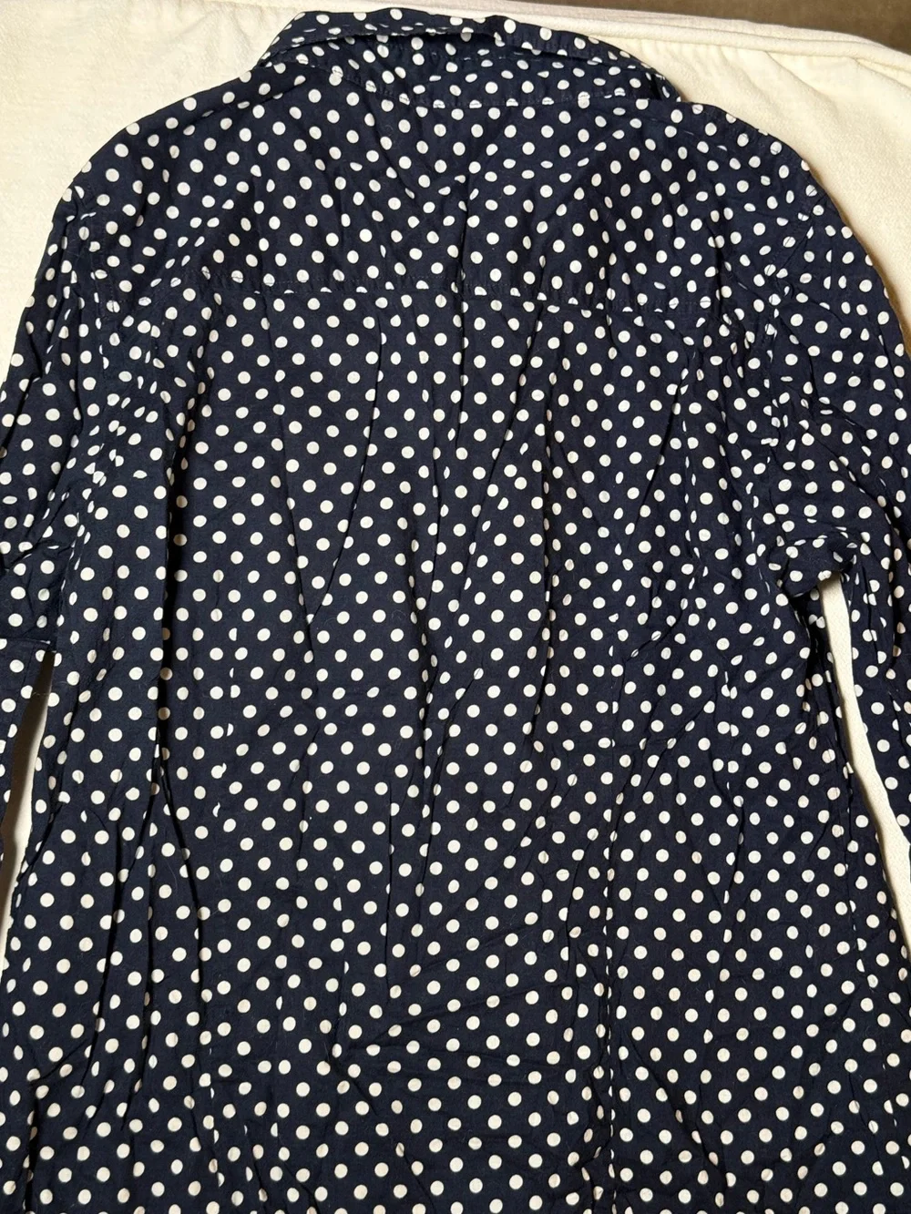 J.Crew Navy Polka Dot Button Down